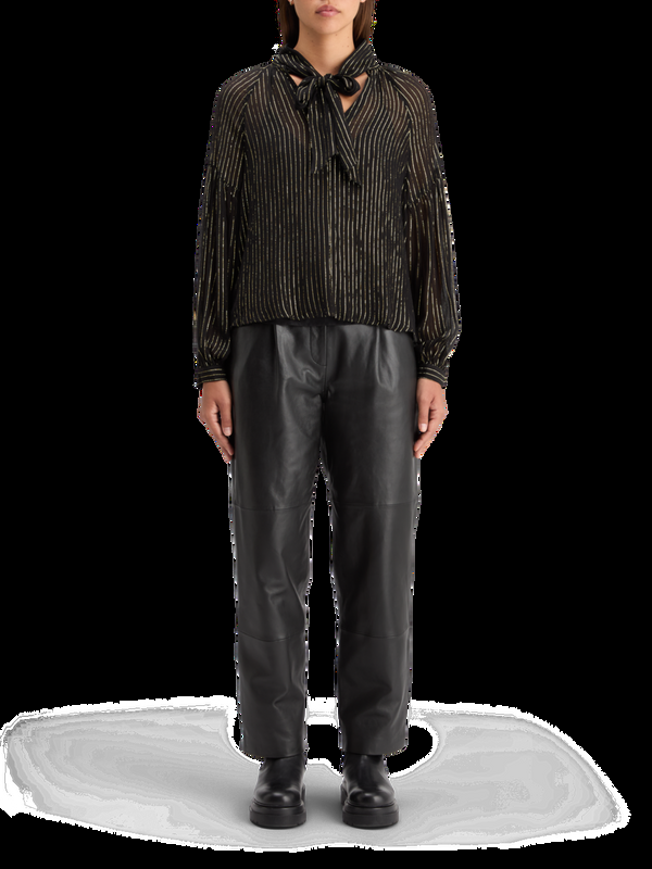 maison scotch LUREX TOP WITH BOW NECK