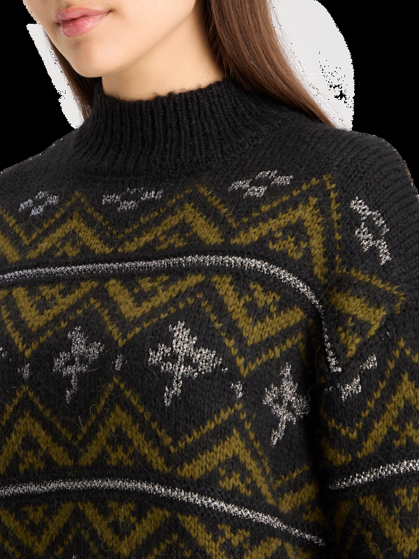 Maison Scotch METALLIC FAIR ISLE PULLOVER