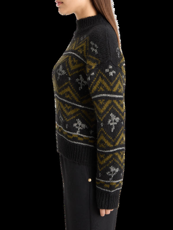 Maison Scotch METALLIC FAIR ISLE PULLOVER