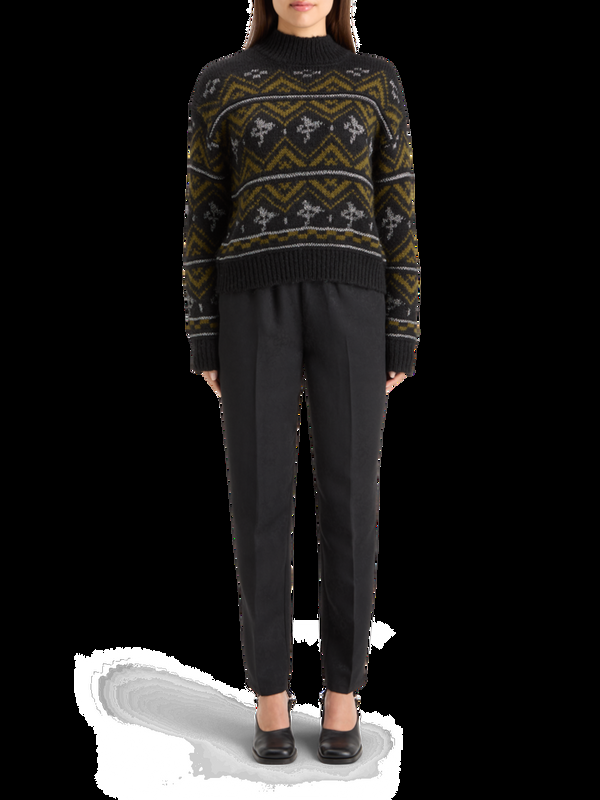 maison scotch METALLIC FAIR ISLE PULLOVER