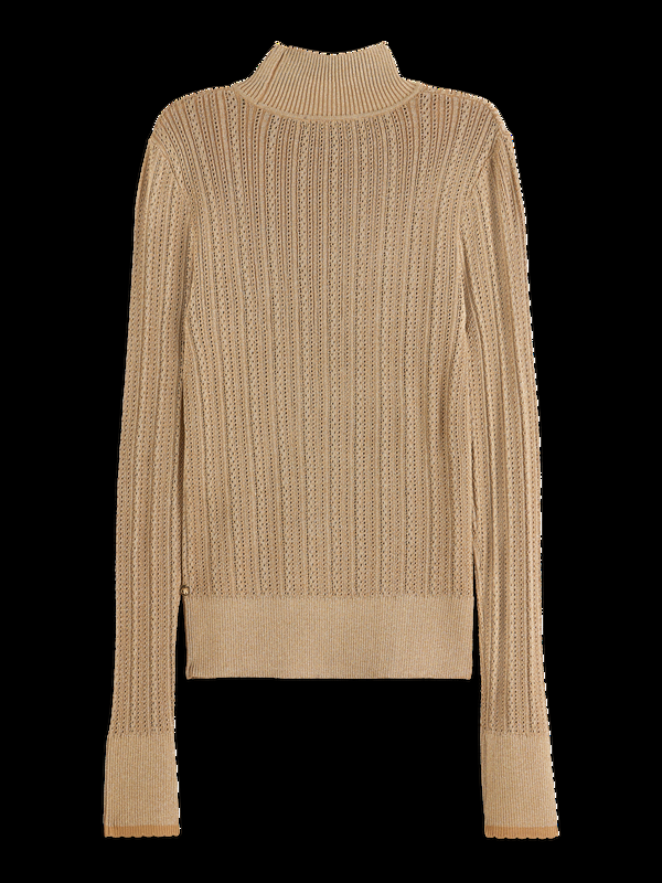 Maison Scotch METALLIC POINTELLE FITTED PULLOVER