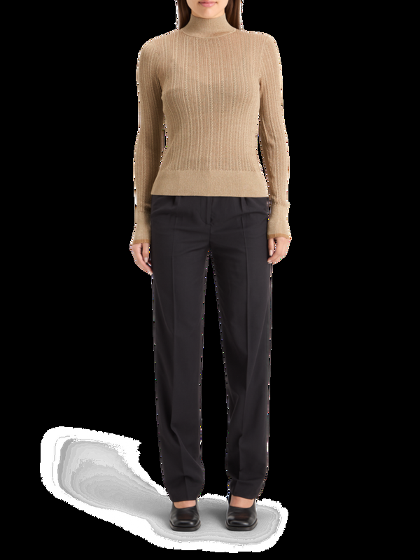 maison scotch METALLIC POINTELLE FITTED PULLOVER