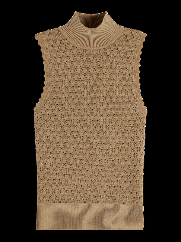 Maison Scotch METALLIC POINTELLE KNITTED TANK