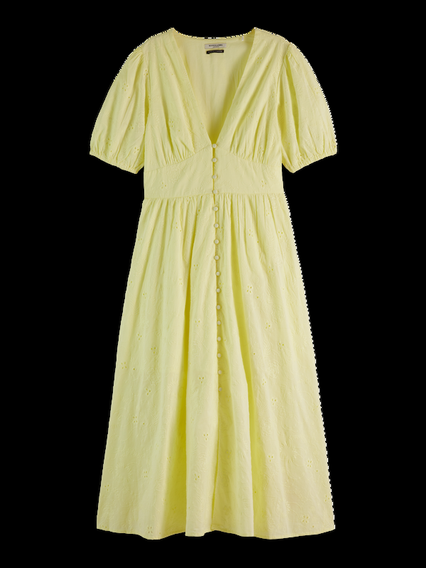 maison scotch MIDI DRESS WITH BRODERIE ANGLAISE