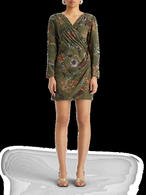 maison scotch Mini-wikkeljurk van viscose-jacquard