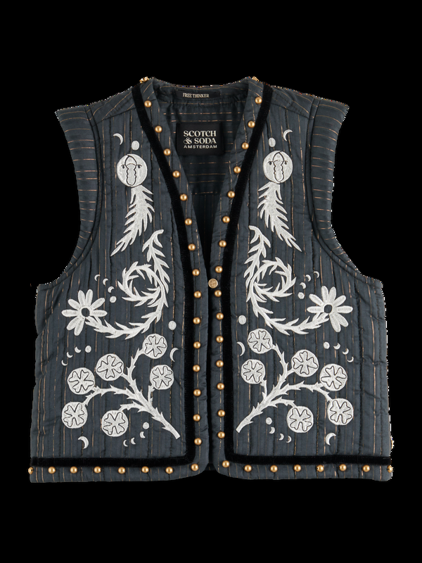 maison scotch MYSTIC EMBROIDERY GILET