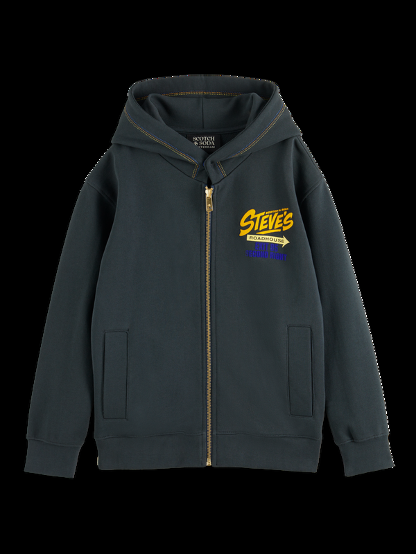 maison scotch OVERSIZED ARTWORK ZIP THROUGH HOODIE