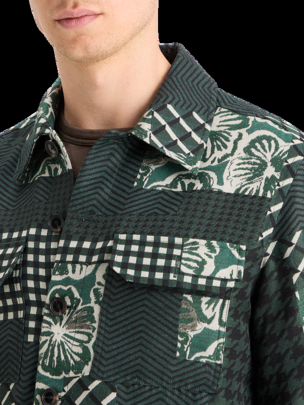 Maison Scotch PATCHWORK JACQUARD OVERSHIRT