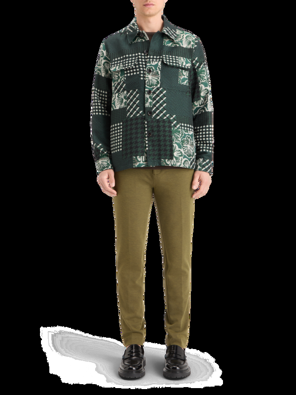 maison scotch PATCHWORK JACQUARD OVERSHIRT