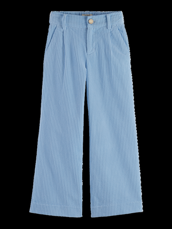 maison scotch PLEATED WIDE LEG CORDUROY PANTS