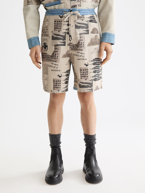 Maison Scotch Printed Bermuda Shorts