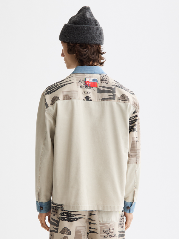 Maison Scotch Printed Block Worker Jacket