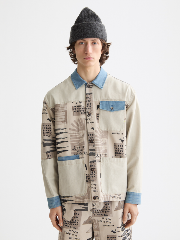 maison scotch Printed block worker jacket