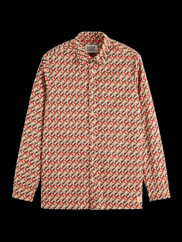 Maison Scotch Regular Fit Geo-print Shirt