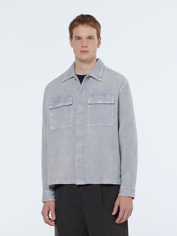 maison scotch Regular fit over-dyed waffle shirt