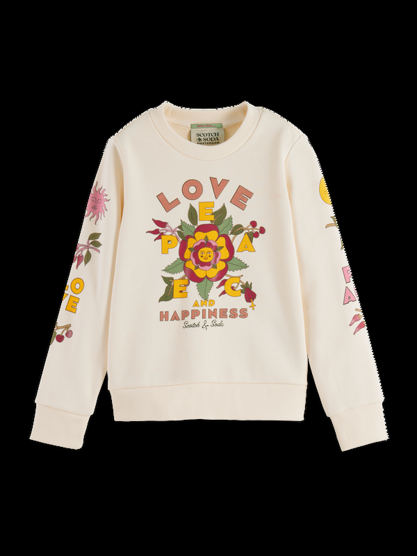 maison scotch REGULAR-FIT PLACED ARTWORKS CREWNECK