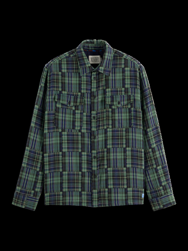 maison scotch Relaxed fit patchwork shirt