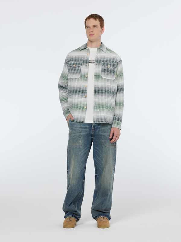 Maison Scotch Relaxed Fit Stripe Waffle Shirt