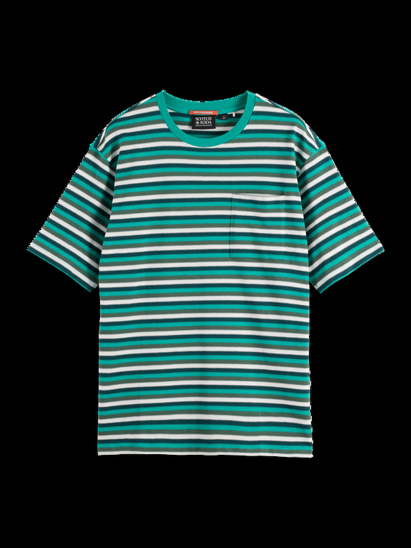 Maison Scotch RELAXED FIT STRUCTURE STRIPE T-SHIRT