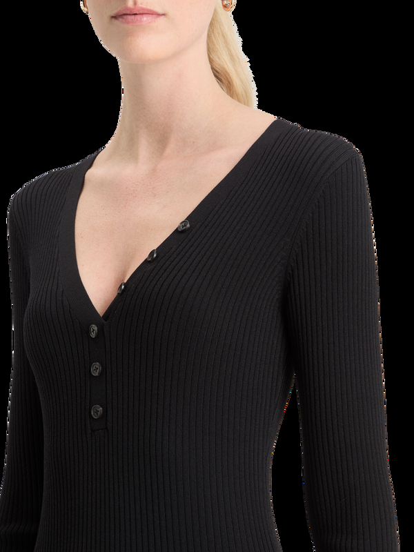 Maison Scotch RIBBED KNITTED MIDI DRESS