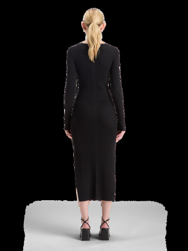 Maison Scotch RIBBED KNITTED MIDI DRESS