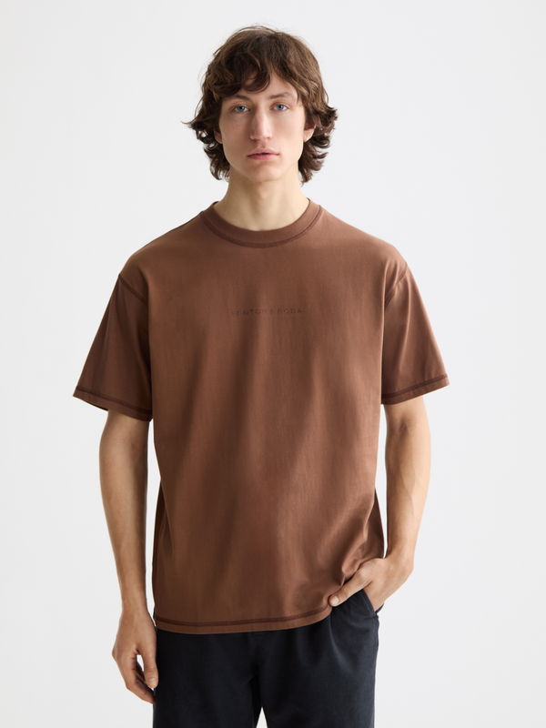 maison scotch Seasonal Essentials Logo T-Shirt