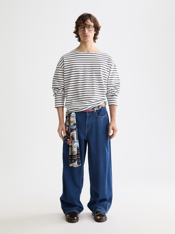 maison scotch Seasonal super loose pleat denim