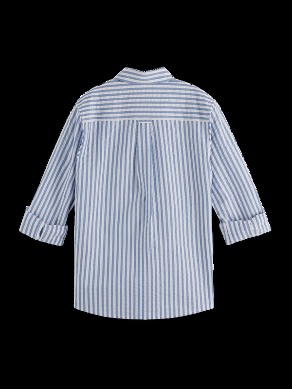 Maison Scotch Seersucker Striped Shirt