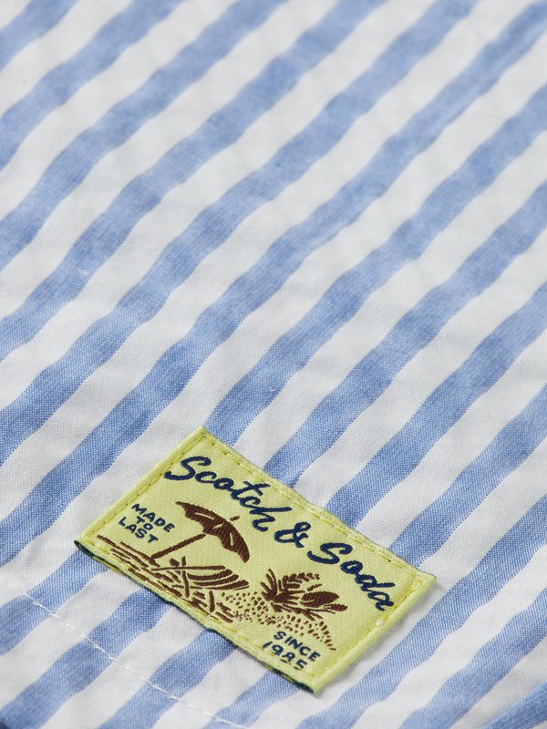 Maison Scotch Seersucker Striped Shorts