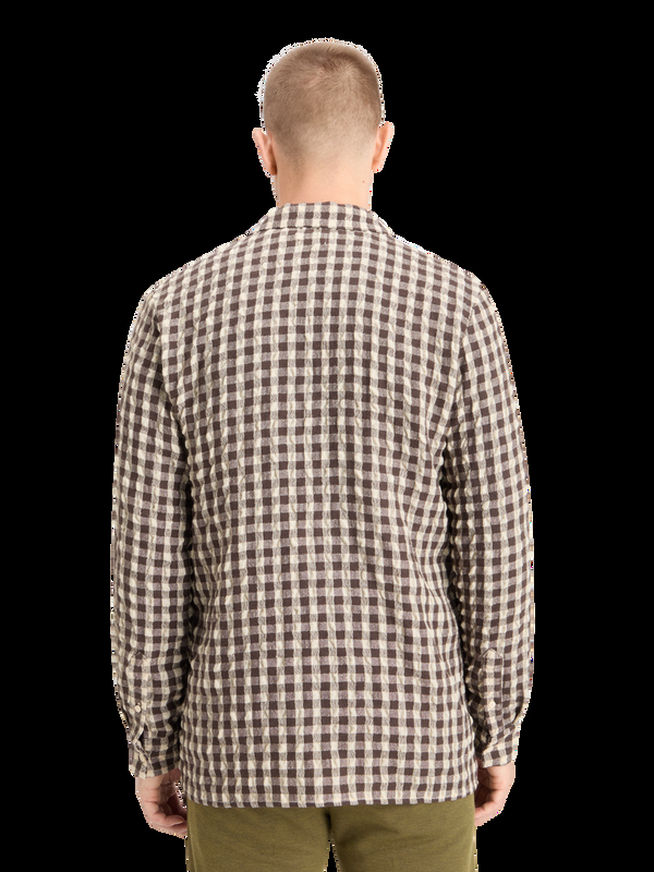 Maison Scotch SEERSUCKER WOOL BLEND CHECK SHIRT