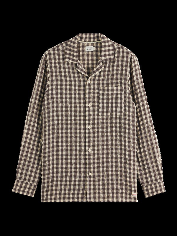 Maison Scotch SEERSUCKER WOOL BLEND CHECK SHIRT