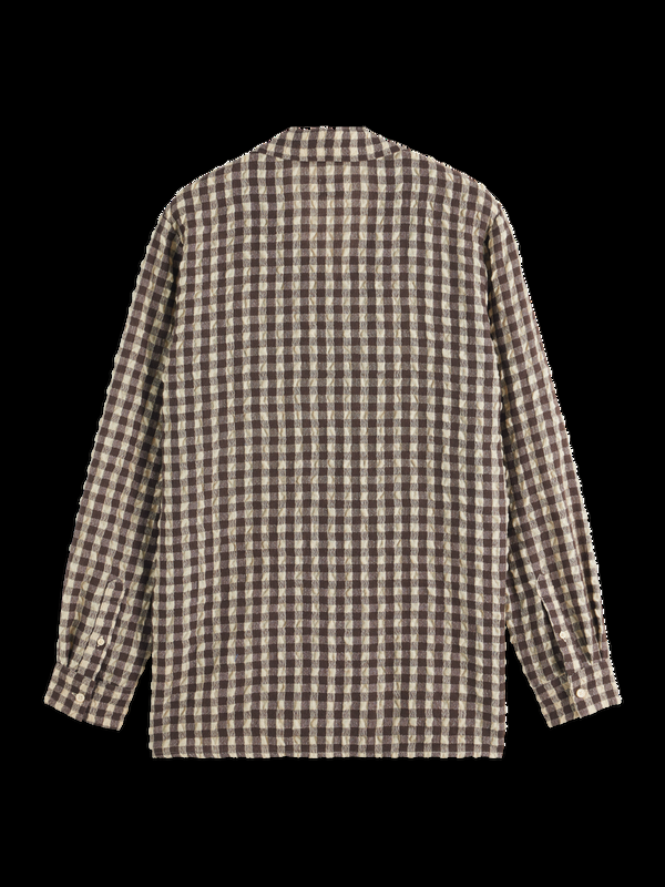 Maison Scotch SEERSUCKER WOOL BLEND CHECK SHIRT