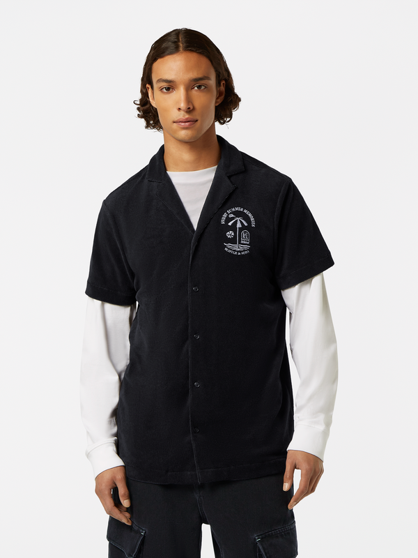 maison scotch Short-sleeved towelling shirt