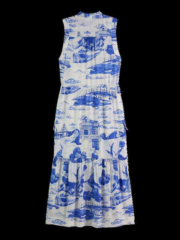 Maison Scotch Soepelvallende Maxi-utility-jurk