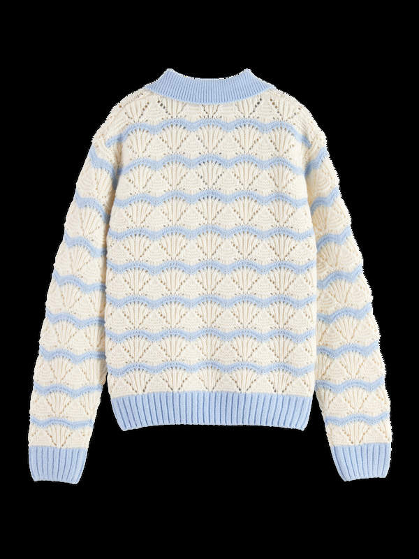 Maison Scotch STRIPE BOXY PULLOVER WITH COLLAR