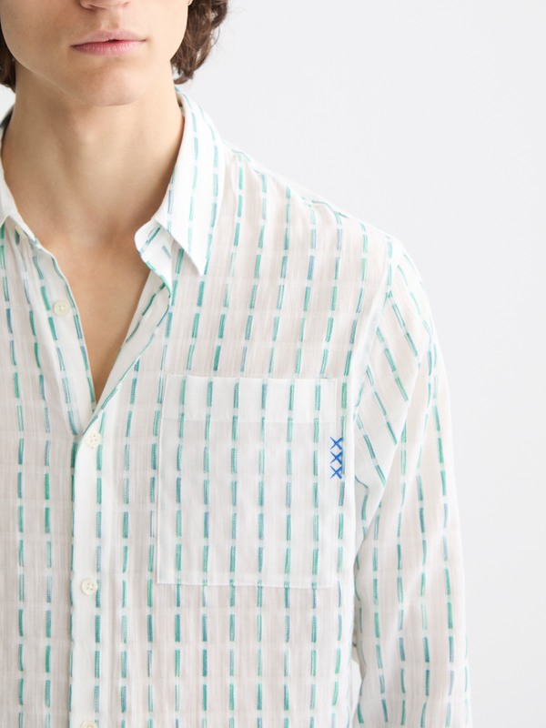 Maison Scotch Striped Cotton-voile Shirt