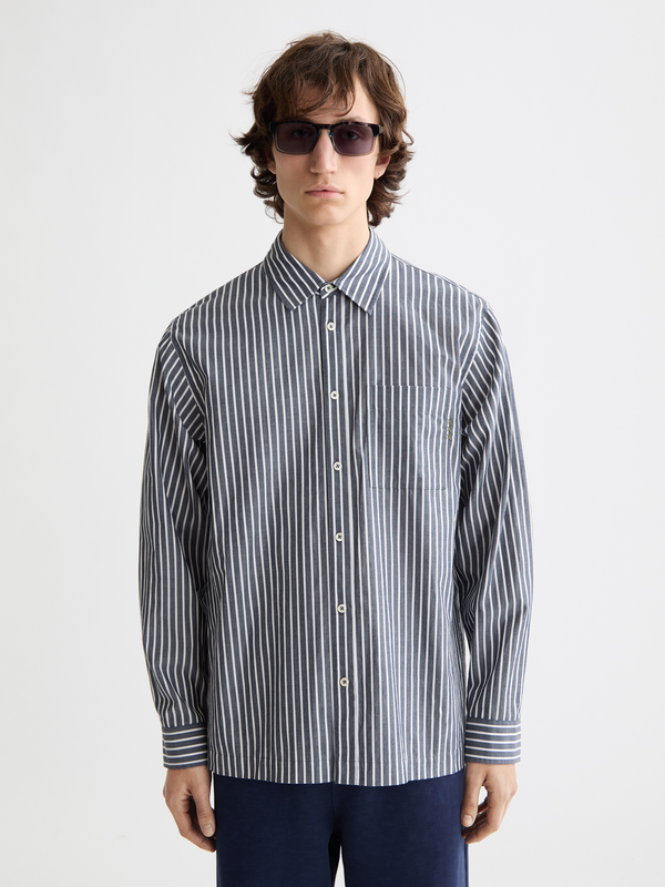 maison scotch Striped poplin shirt
