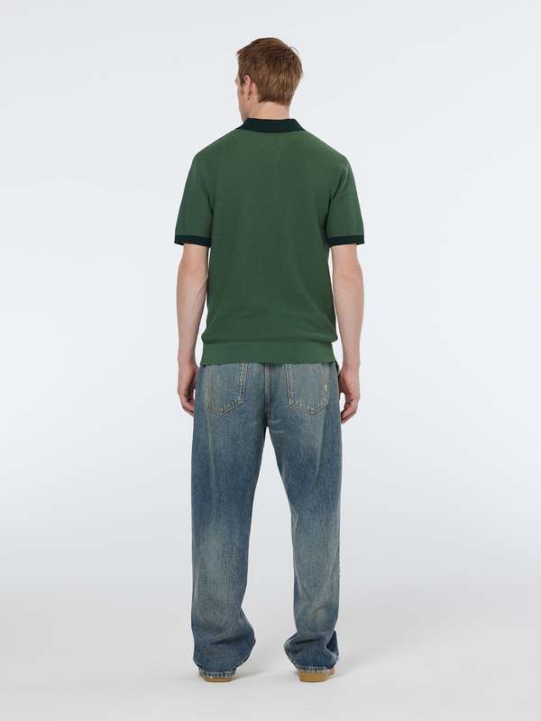 Maison Scotch Structured Knitted Solid Polo