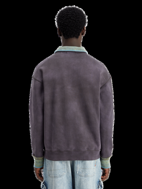 Maison Scotch Sweatshirt Met Gebreide Kraag