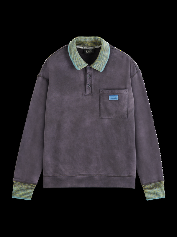 Maison Scotch Sweatshirt Met Gebreide Kraag