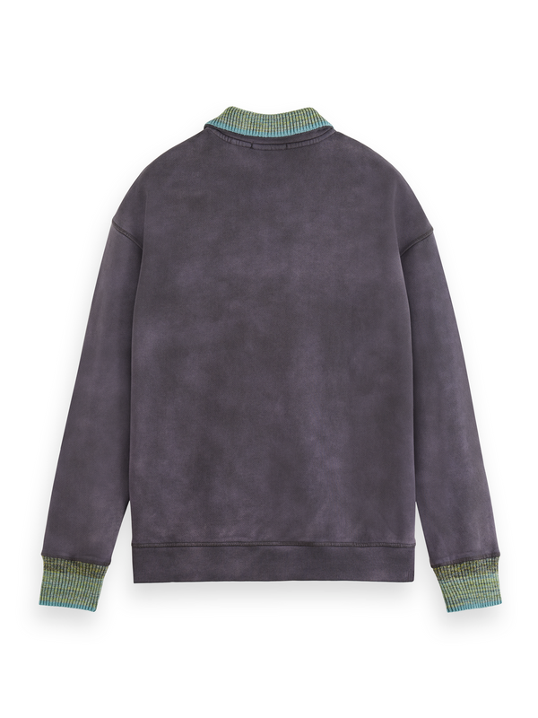 Maison Scotch Sweatshirt Met Gebreide Kraag