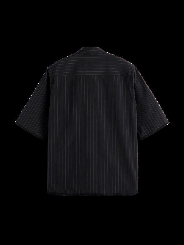 Maison Scotch Tailored Pinstriped Baseball Shirt