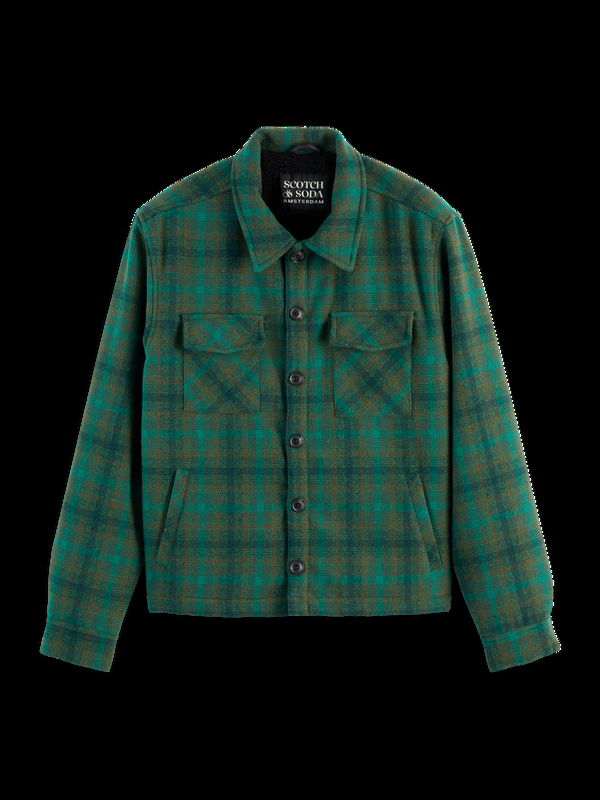 maison scotch TEDDY LINED CHECKED OVERSHIRT