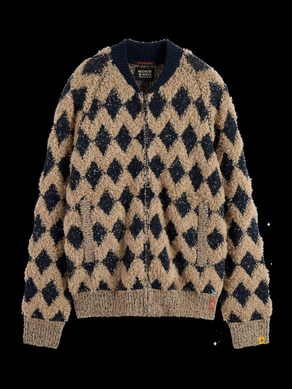 maison scotch TEXTURED JACQUARD BOMBER