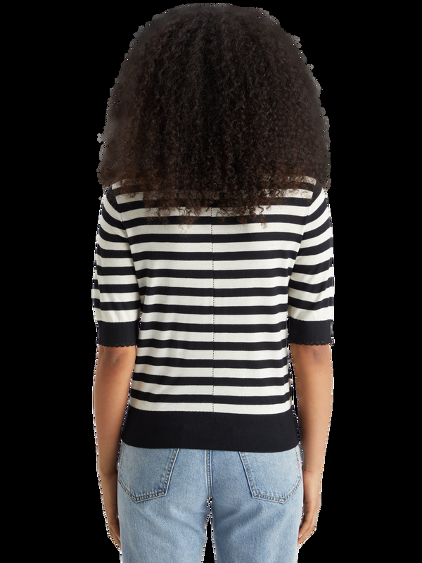 Maison Scotch Trui Met Ronde Hals En Korte Mouwen