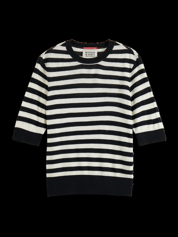 Maison Scotch Trui Met Ronde Hals En Korte Mouwen