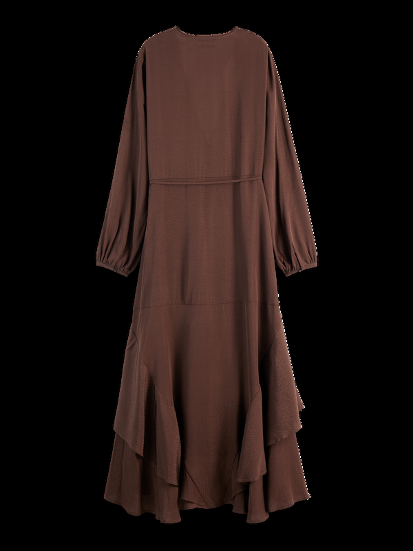 Maison Scotch VISCOSE JACQUARD MIDI WRAP DRESS