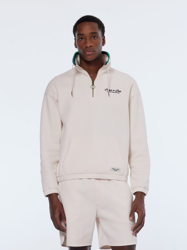 maison scotch Waffle half-zip sweatshirt