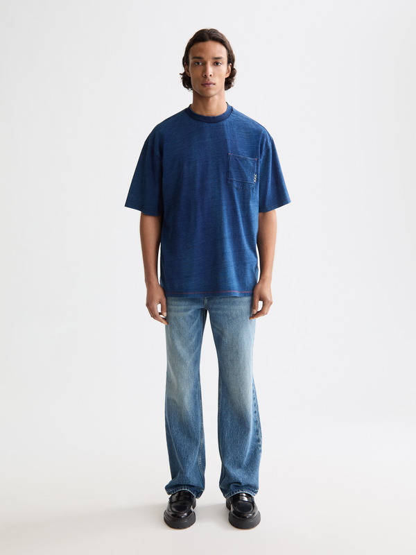 Maison Scotch Washed 1 Pocket Indigo T-shirt