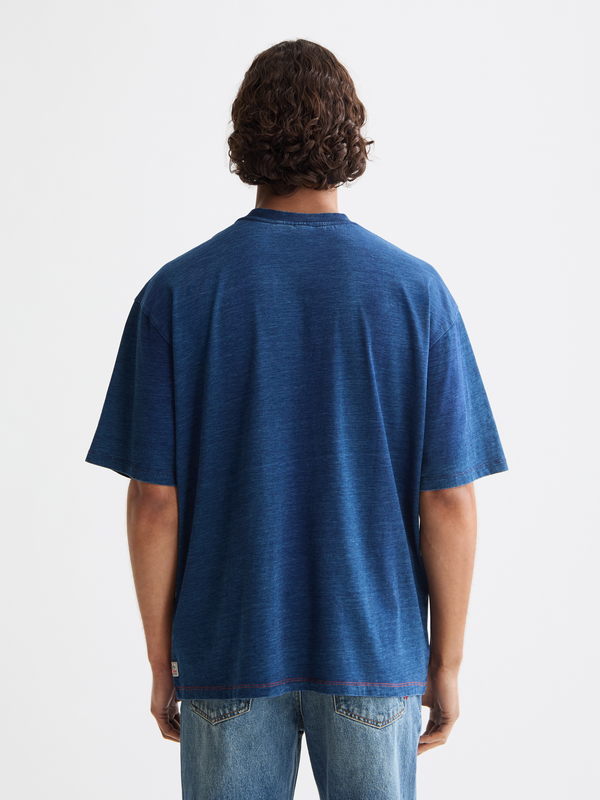Maison Scotch Washed 1 Pocket Indigo T-shirt